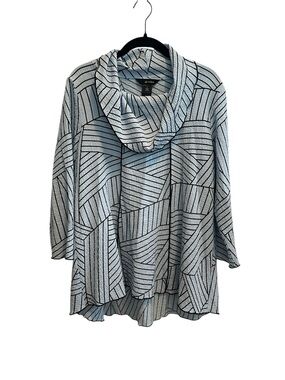 Ali Miles Tunic Top Cowl Neck 3/4 Sleeve Art To Wear Lagenlook Artsy